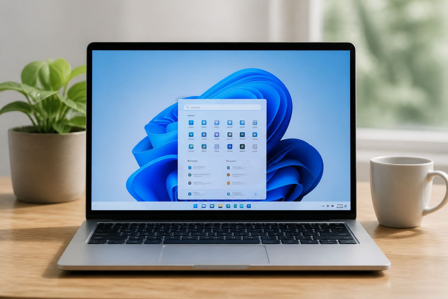 Laptop mit einer übersichtlichen Windows-Oberfläche